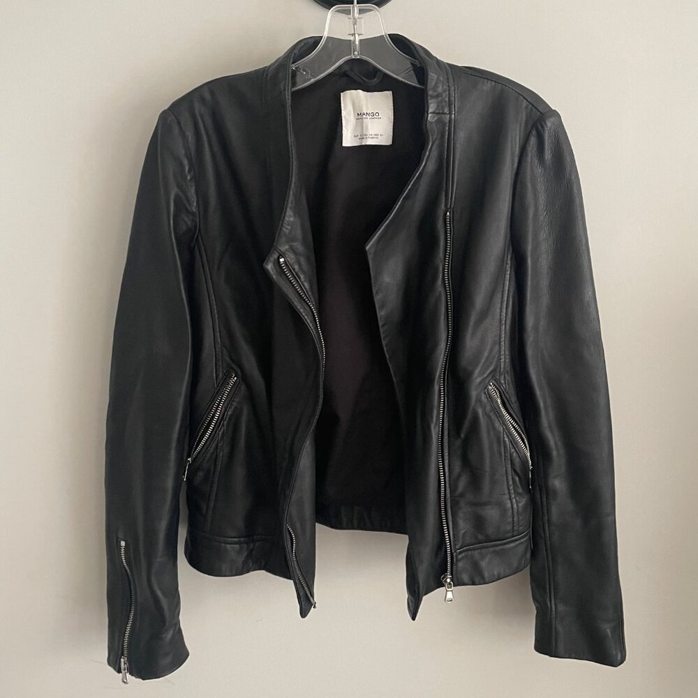 Mango Genuine Leather Jacket - Picture 4 of 7
